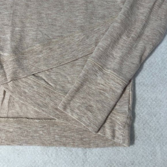 Athleta Criss Cross Pullover Medium M Long Sleeve Sweater Beige Oatmeal - Picture 2 of 10